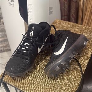 Nike Black Soccer Cleats with White Swoosh